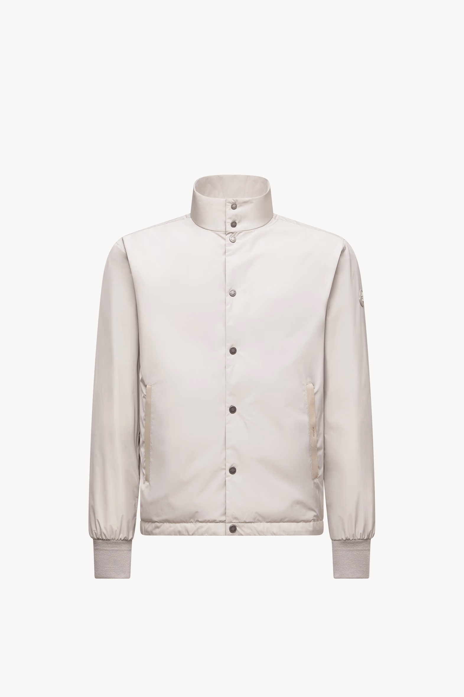 Lanques Leather-Trimmed Short Down Jacket Men Ice Grey Moncler 2
